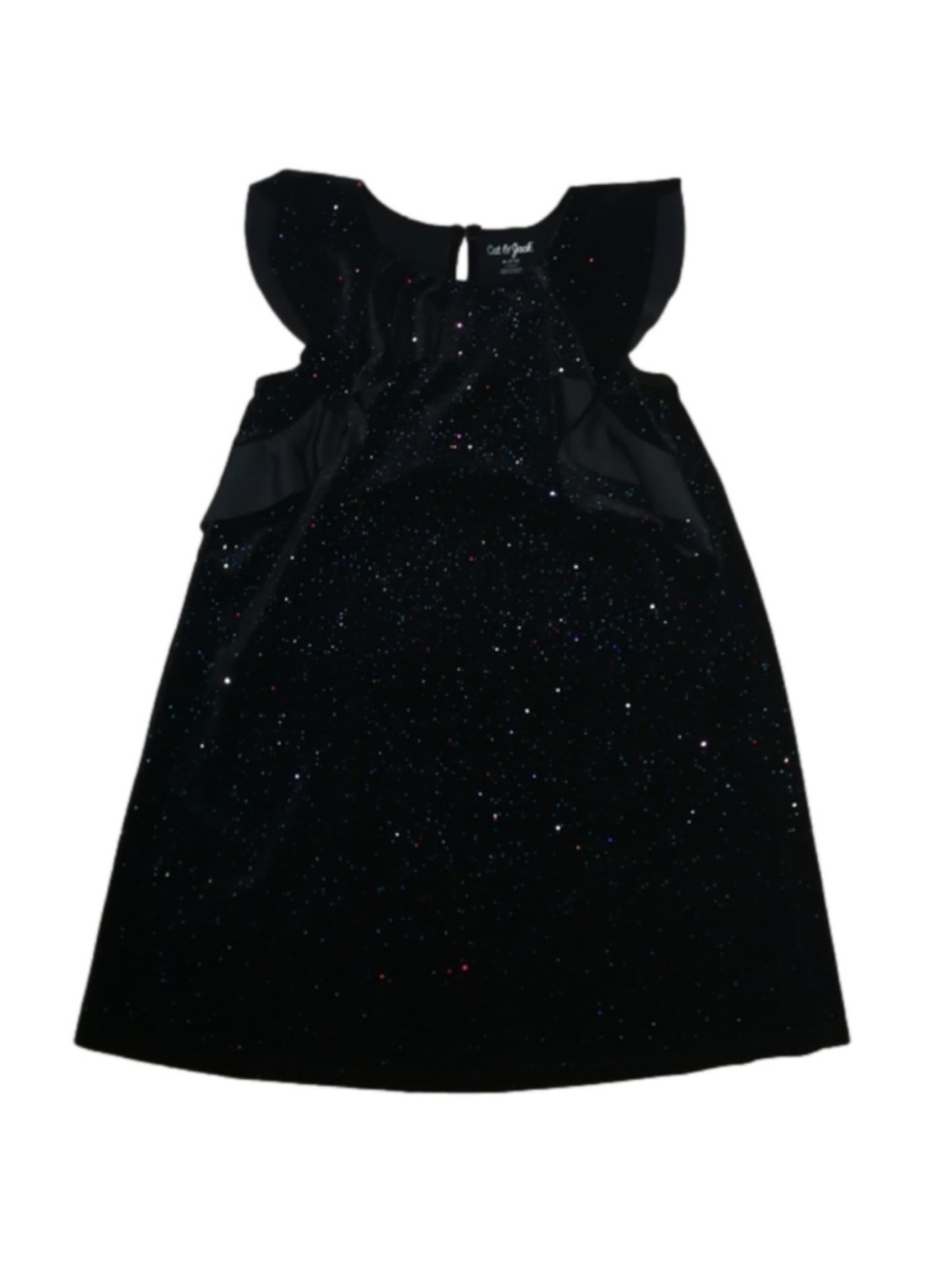 Girls Black Sparkly Velvet dress 7/8
